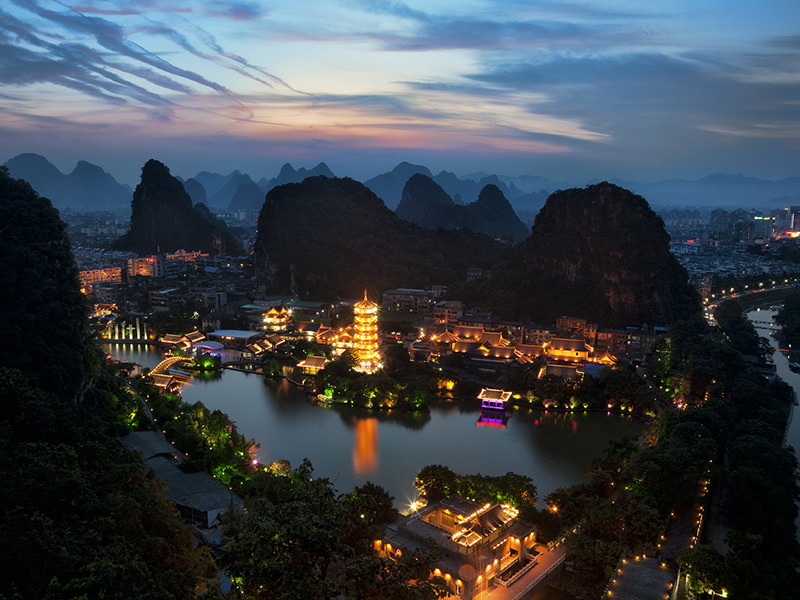 paesagi notturni di Guilin